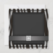 Zebra Jede Zahlenvorlage Party Einladung (Rückseite)