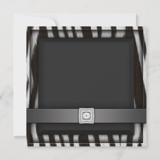 Zebra Jede Zahlenvorlage Party Einladung (Rückseite)