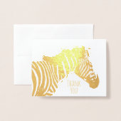 Zebra Jeder Anlass Blank Gold Folienkarte (Vorderseite mit Umschlag)