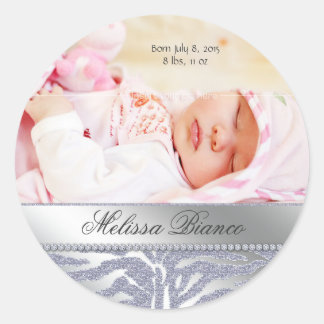 Zebra Jewelry Baby Girl Sticker Silver