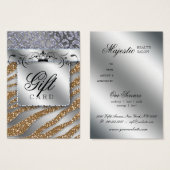 Zebra Jewelry Gift Card Silberkrone (Vorne & Hinten)