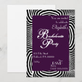 Zebra Junggeselinnen-Abschied 2 Einladung (Vorne/Hinten)
