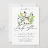 Zebra Jungle Baby Shower Einladung (Vorderseite)