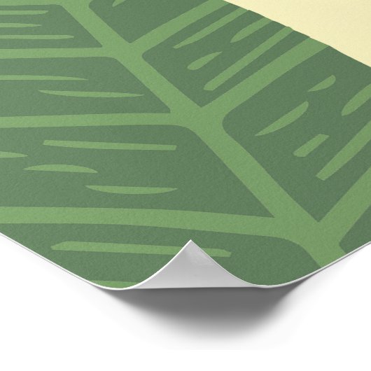 Zebra Jungle Safari Exotic Palm Blätter Kinderzimm Poster (Ecke)