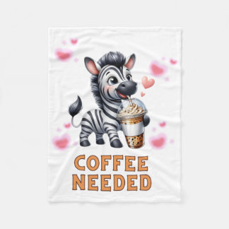 Zebra-Kaffee benötigt T-Aufkleber Fleecedecke