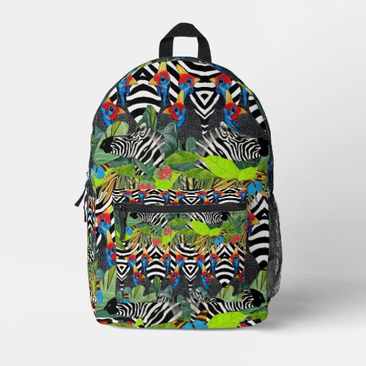 Zebra Kanga Bedruckter Rucksack (Vorderseite)