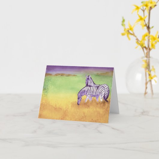 Zebra Karte (Gelbe Blume)