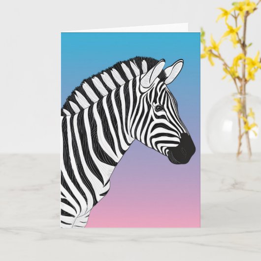 Zebra Karte (Gelbe Blume)