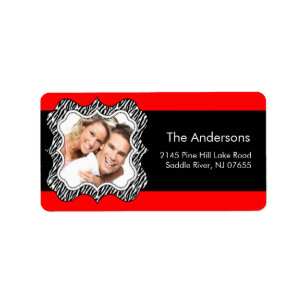 Zebra kennzeichnet Ihre FOTO- und Farbadresse Adressaufkleber