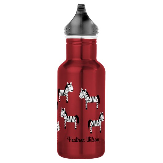 Zebra Kids Safari Wasserflasche mit dem Namen (Rechts)