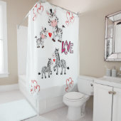 Zebra Kindervalentiner Duschvorhang weiß (Beispiel)