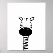 Zebra Kinderzimmer Print Schwarz-Weiß modernen Zoo Poster (Vorne)