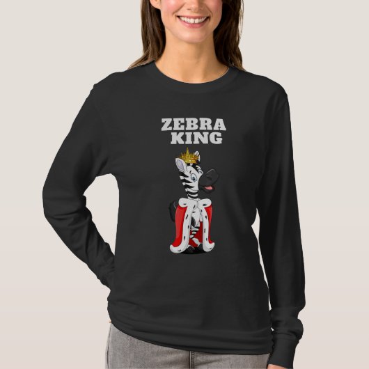 Zebra King Boys Zebra Mens Zebra T-Shirt (Vorderseite)