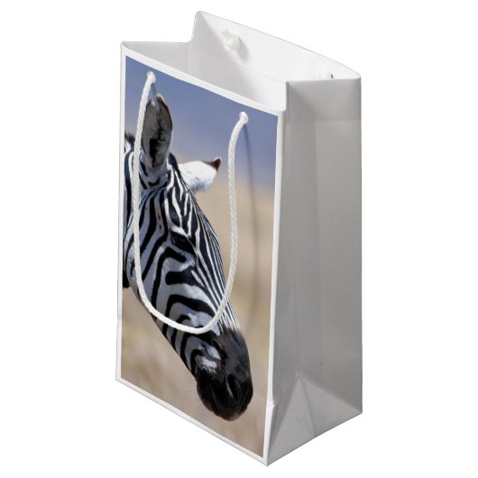 Zebra Kleine Geschenktüte (Vorderseite Schrägansicht)
