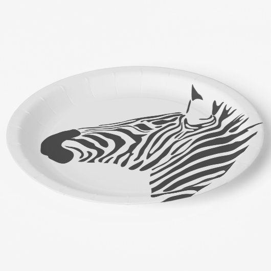 ZEBRA-KOPF PAPPTELLER (Schrägansicht)