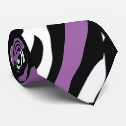 Zebra-Krawatte - lila Krawatte (Gerollt)