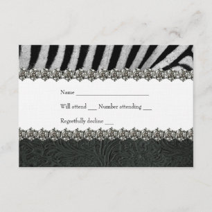 Zebra Kristall Black Leather UAWG RSVP Karte