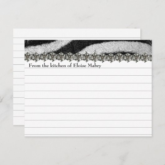 Zebra Kristall Look Personalisierte Rezeptionskart Postkarte (Vorne/Hinten)