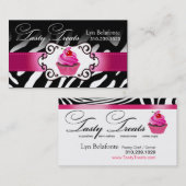 Zebra-Kuchen-Feld-"geschmackvolle Leckereien" Visitenkarte (Vorne/Hinten)