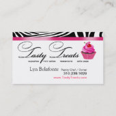 Zebra-Kuchen-Feld-"geschmackvolle Leckereien" Visitenkarte (Rückseite)