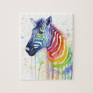 Zebra-Kunst-Aquarell-Malerei-Puzzlespiel Puzzle