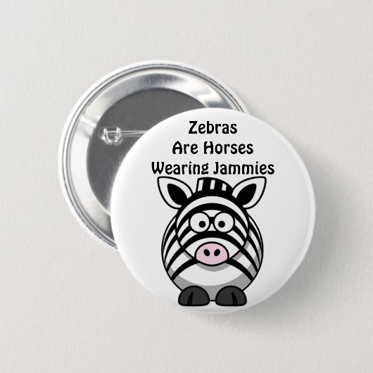 Zebra-Kunst Button (Vorne & Hinten)