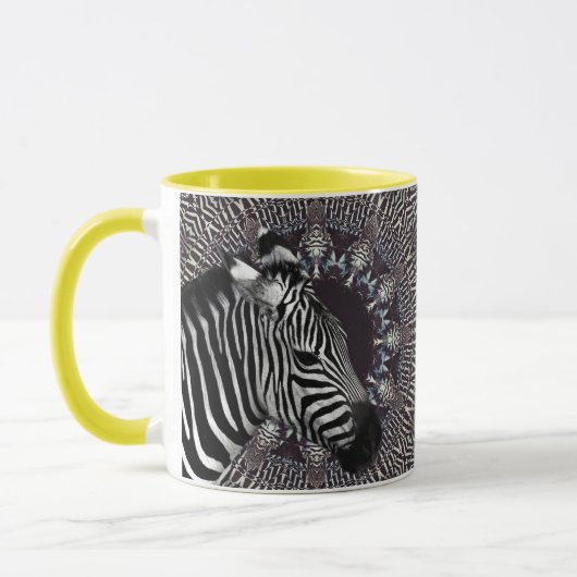 Zebra-Kunst-Gelb-kombinierte Tasse (Links)