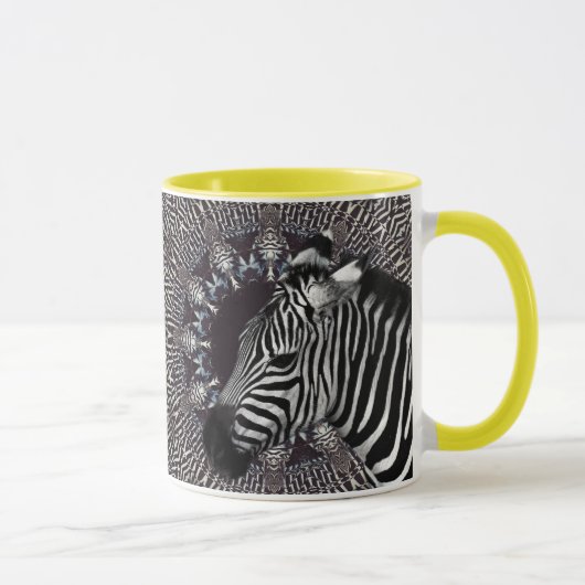 Zebra-Kunst-Gelb-kombinierte Tasse (Rechts)