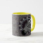 Zebra-Kunst-Gelb-kombinierte Tasse (VorderseiteRechts)