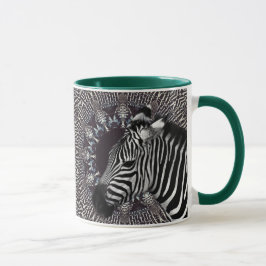 Zebra-Kunst-Grün-kombinierte Tasse