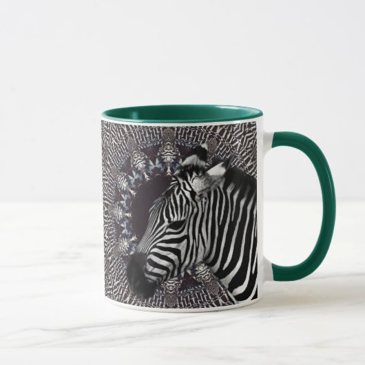 Zebra-Kunst-Grün-kombinierte Tasse (Rechts)