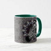 Zebra-Kunst-Grün-kombinierte Tasse (VorderseiteRechts)
