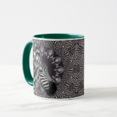 Zebra-Kunst-Grün-kombinierte Tasse (Vorderseite Links)