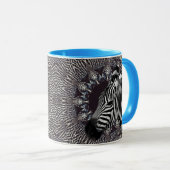 Zebra-Kunst-hellblaue kombinierte Tasse (VorderseiteRechts)