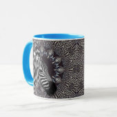 Zebra-Kunst-hellblaue kombinierte Tasse (Vorderseite Links)