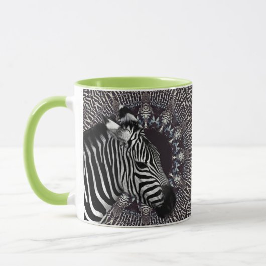 Zebra-Kunst-Limone kombinierte Tasse (Links)