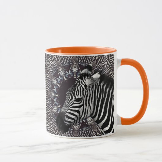 Zebra-Kunst-orange kombinierte Tasse (Rechts)