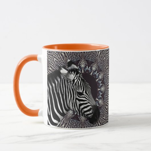 Zebra-Kunst-orange kombinierte Tasse (Links)