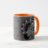 Zebra-Kunst-orange kombinierte Tasse (VorderseiteRechts)