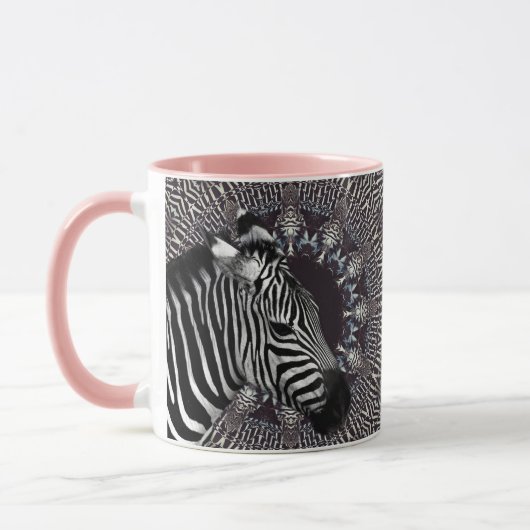 Zebra-Kunst-Rosa-kombinierte Tasse (Links)