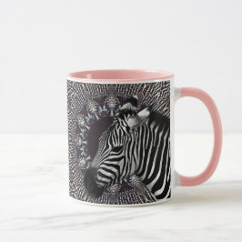 Zebra-Kunst-Rosa-kombinierte Tasse