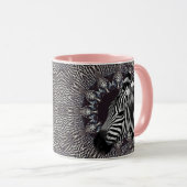Zebra-Kunst-Rosa-kombinierte Tasse (VorderseiteRechts)