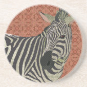 Zebra-Kunst-Rosa-Untersetzer Untersetzer (Vorne)
