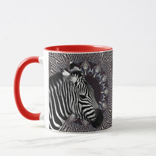Zebra-Kunst-rote kombinierte Tasse (Links)