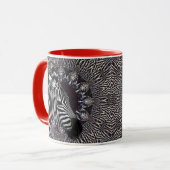 Zebra-Kunst-rote kombinierte Tasse (Vorderseite Links)