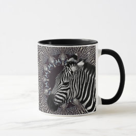 Zebra-Kunst-Schwarz-kombinierte Tasse