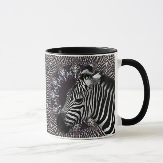 Zebra-Kunst-Schwarz-kombinierte Tasse (Rechts)