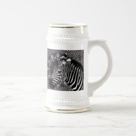 Zebra-Kunst Stein Bierglas