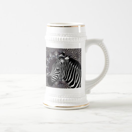 Zebra-Kunst Stein Bierglas (Rechts)