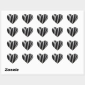 Zebra-Kunstleder Herz-Aufkleber (Blatt)